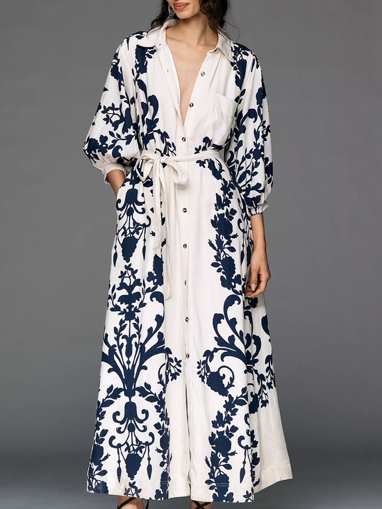 Anthropologie Dresses & Skirts - Anthropologie Maeve Mona Linen Blend Maxi Shirtdress